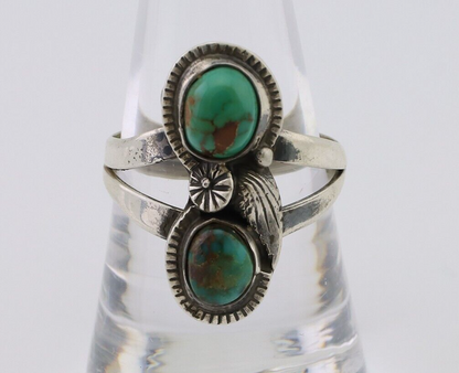 Navajo Ring 925 Silver Natural Turquoise Artist Signed Tom Willeto C.80's