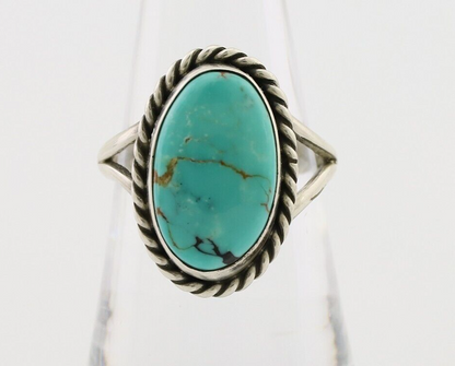 Navajo Ring 925 Silver Natural Blue Turquoise Native American Artist C.80's