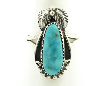 Navajo Ring .925 Silver Natural Mined Neveda Turquoise Artist Signed SN C.80's