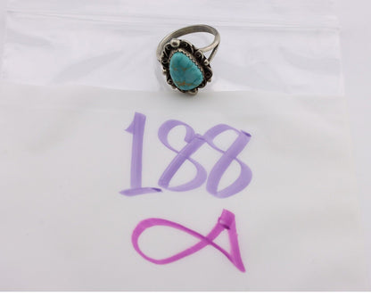 Navajo Ring 925 Silver Spiderweb Turquoise Artist Signed Billy Eagle C.80's