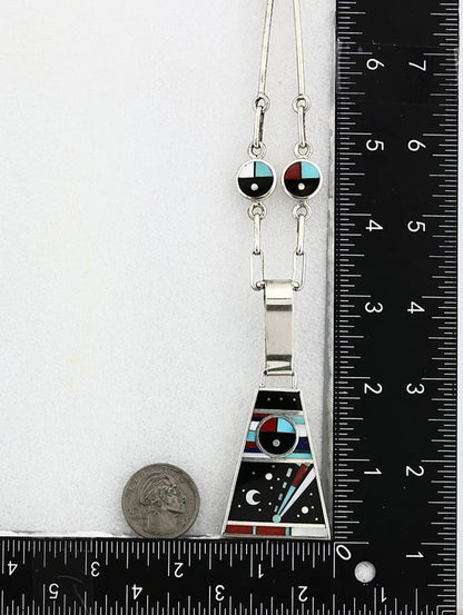 Navajo Necklace Natural Gemstone Handmade Vintage Signed H. Smith C.80's