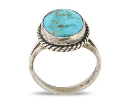 Navajo Handmade Ring 925 Silver Turquoise Artist Signed CM C.80's