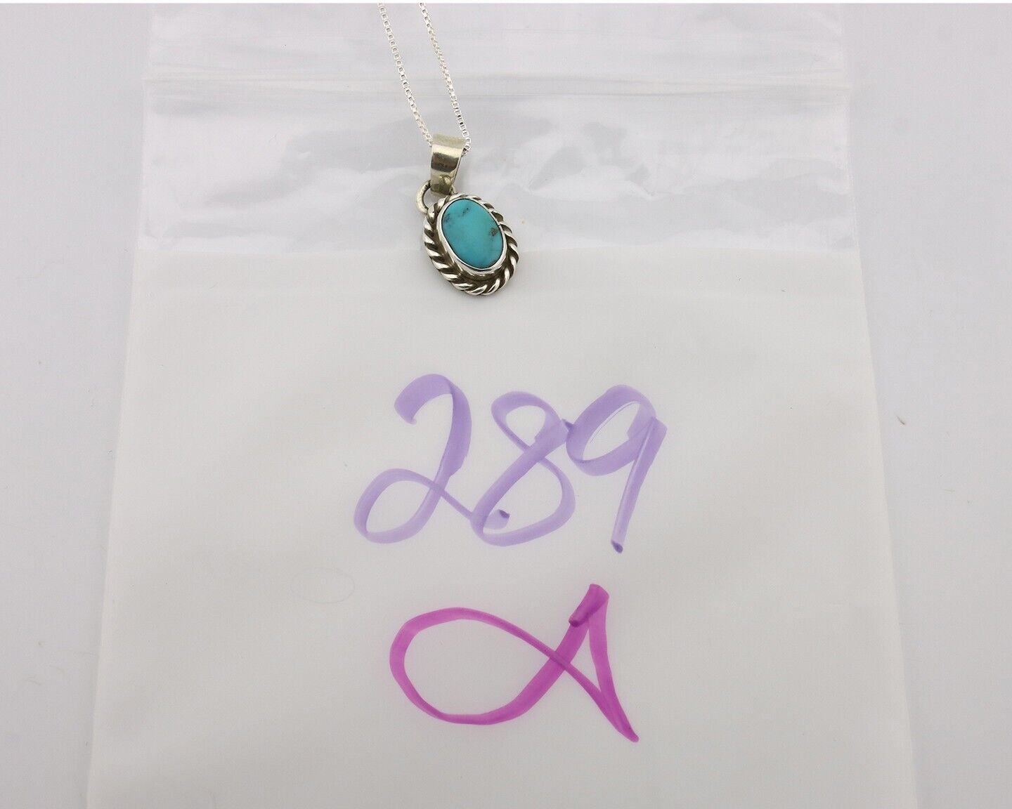 Navajo Necklace 925 Silver Natural Kingman Turquoise Native Artist C.2008