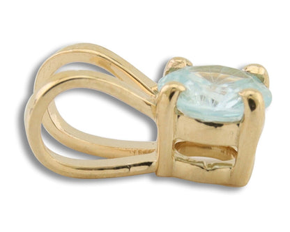 March Birthstone Pendant Set in 14k Solid Yellow Gold