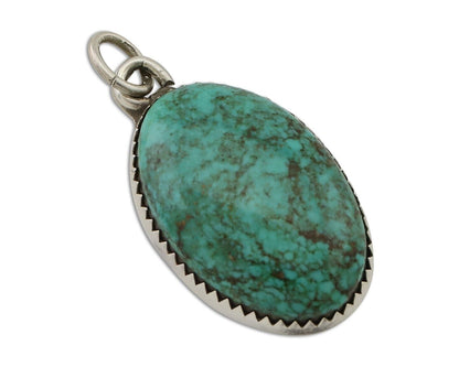 Navajo Pendant 925 Silver Natural Turquoise Native American Artist C.90's