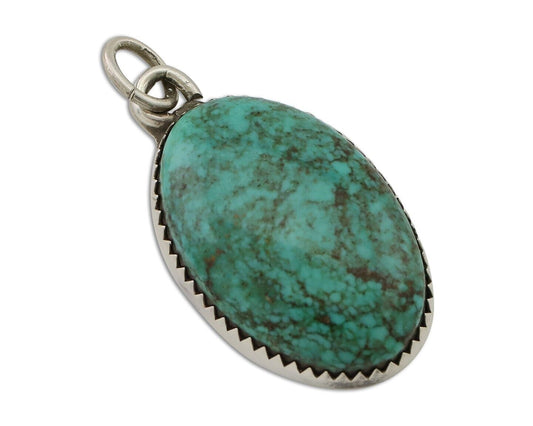 Navajo Pendant 925 Silver Natural Turquoise Native American Artist C.90's