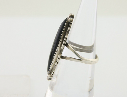 Navajo Handmade Ring 925 Silver Black Onyx Native American Artist C.80's