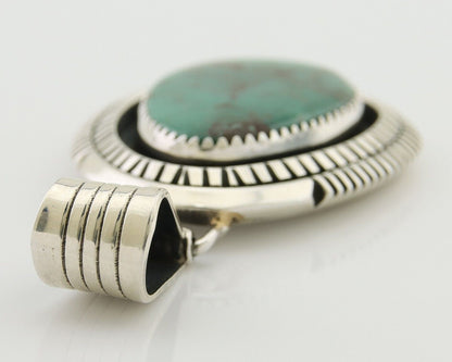 Navajo Pendant 925 Silver Natural Turquoise Artist Signed Lidia Begay C.80's