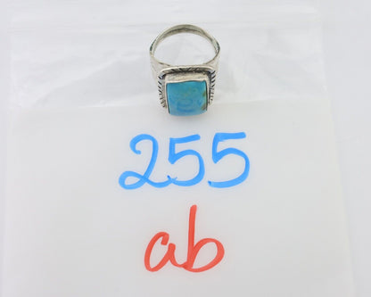 Navajo Ring 925 Silver Natural Blue Turquoise Native American Artist C.80's