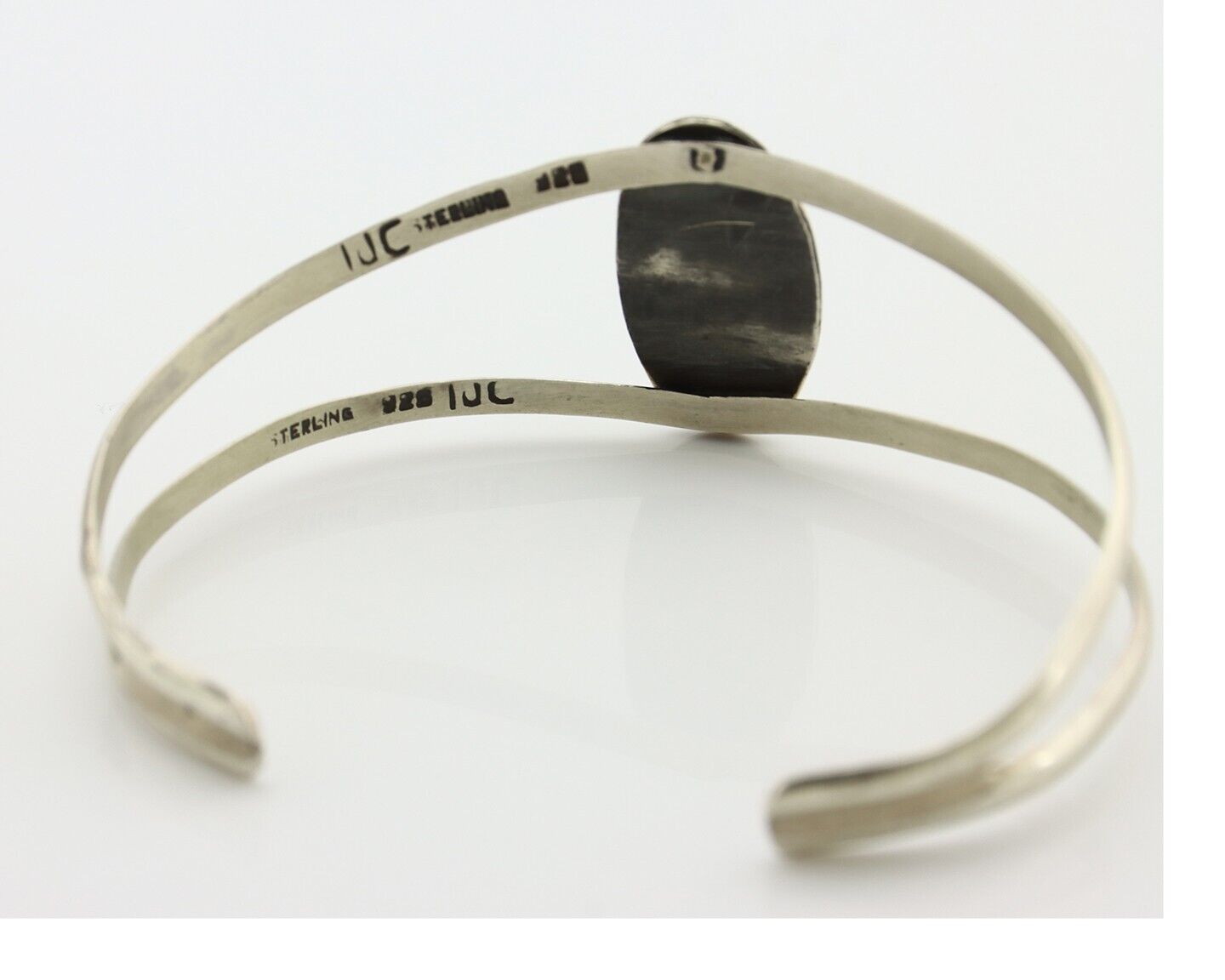 Navajo Bracelet 925 Silver Kingman Turquoise Artist Signed IJC C.80's