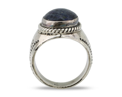 Navajo Ring 925 Silver Natural Blue Lapis Lazuli Native American Artist C.80's
