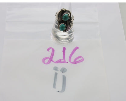 Navajo Ring 925 Silver Natural Turquoise Artist Signed MC C.80's Size 7.5