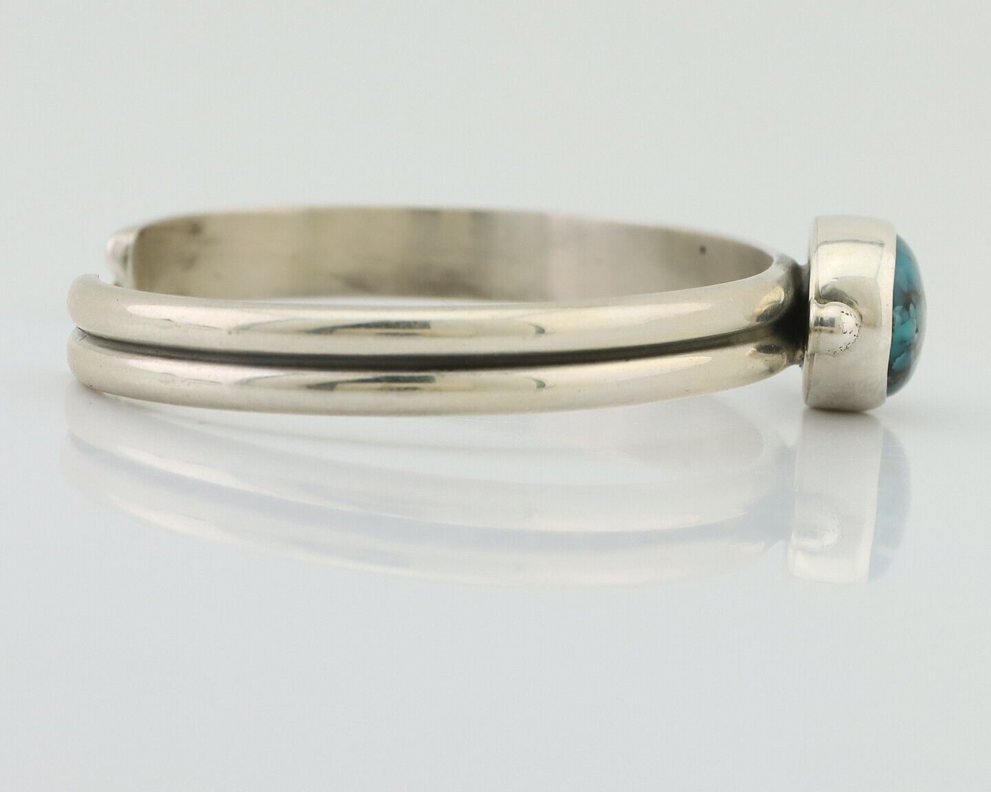 Navajo Cuff Bracelet 925 Silver Natural Blue Turquoise Native American C.80's