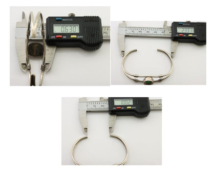 Navajo Bracelet 925 Silver Natural Green Turquoise Native American C80s