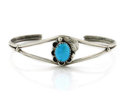 Navajo Cuff Bracelet 925 Sterling Silver Turquoise Vintage Handmade