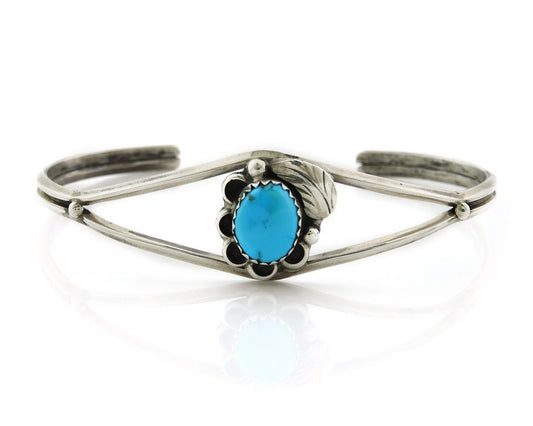Navajo Cuff Bracelet 925 Sterling Silver Turquoise Vintage Handmade