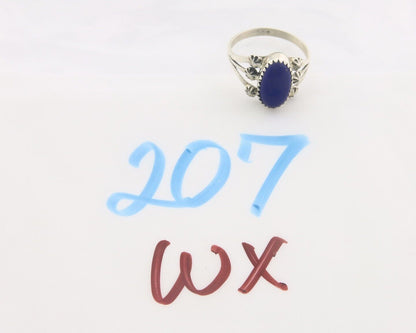 Navajo Ring 925 Sterling Natural Lapis Handmade Native Artist C.80's