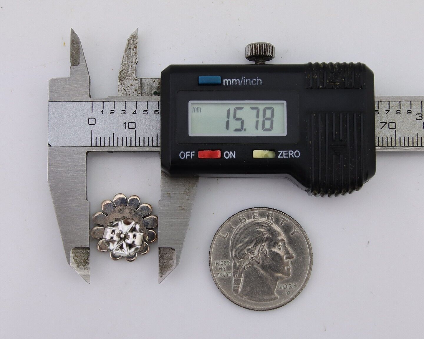 Navajo Tiwa Sun Earrings 925 Silver Native American Artist C.80's