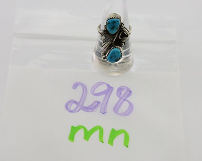 Navajo Ring 925 Silver Natural Blue Turquoise Native American Artist C.80's