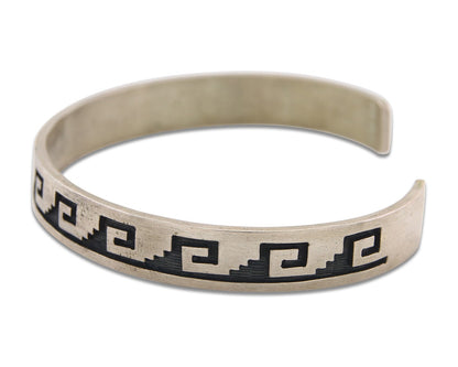 Vintage Hopi Bracelet 925 Silver Signed M & Animal Paw Authentic Traditional