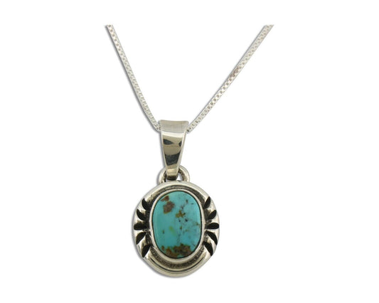 Navajo Necklace 925 Silver Arizona Turquoise Handmade Signed Gecko C.90's