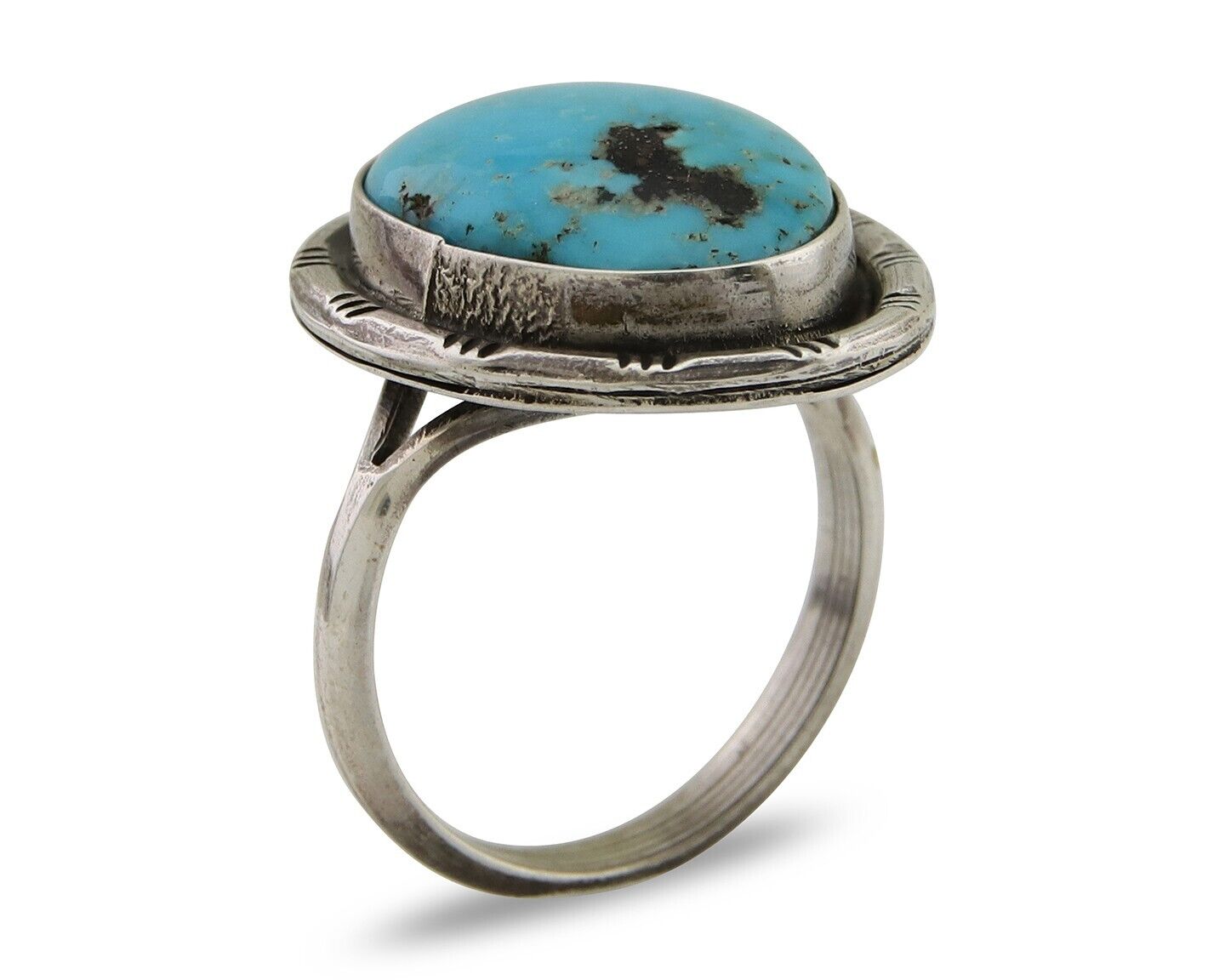 Navajo Handmade Ring 925 Silver Turquoise Native American Artist C.80's