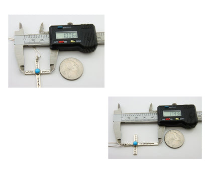 Navajo Sand Cast Necklace 925 Silver Turquoise Native American Artist C.80's