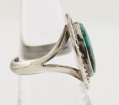 Navajo Handmade Ring 925 Silver Turquoise Native American Artist C.80's