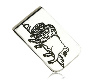 Navajo Money Clip .925 Silver & Nickle Hand Stamped Artist Native C.80's-90's
