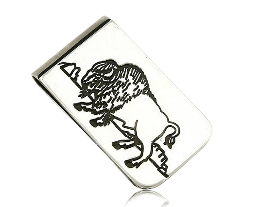 Navajo Money Clip .925 Silver & Nickle Hand Stamped Artist Native C.80's-90's