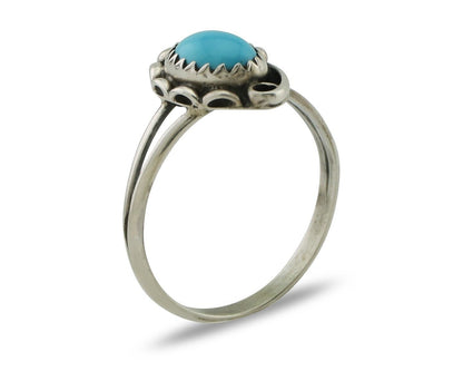 Navajo Handmade Ring 925 Silver Sleeping Beauty Artist Signed SC C.80's