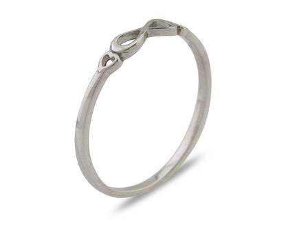 Infinity Heart Promise Ring 925 Solid Silver Size 9.75