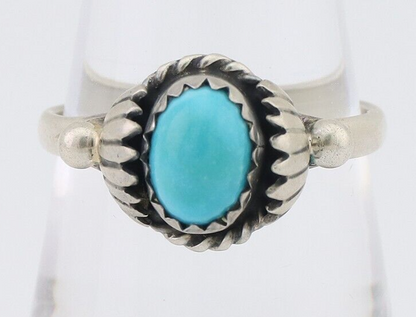 Navajo Ring 925 Silver Kingman Turquoise Native American Artist Made In 1985