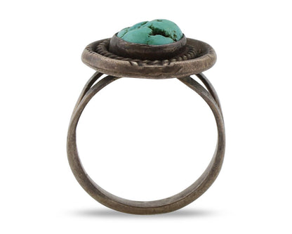 Navajo Ring 925 Silver Blue Turquoise Native American Artist C.80's