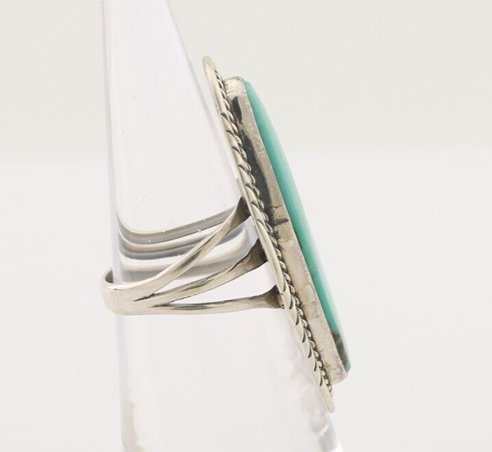 Navajo Ring 925 Silver Natural Turquoise Artist Signed William Denetdale C.80's