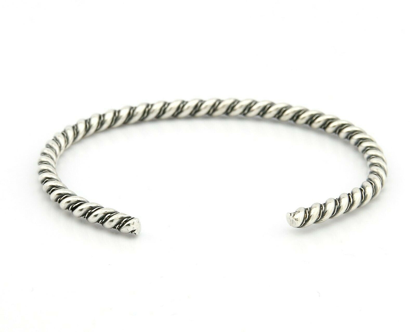 Navajo Montoya 3.8 mm Wide Signed Unknown Artist .925 Silver Handmade Bracelet