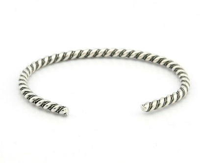 Navajo Montoya 3.8 mm Wide Signed Unknown Artist .925 Silver Handmade Bracelet