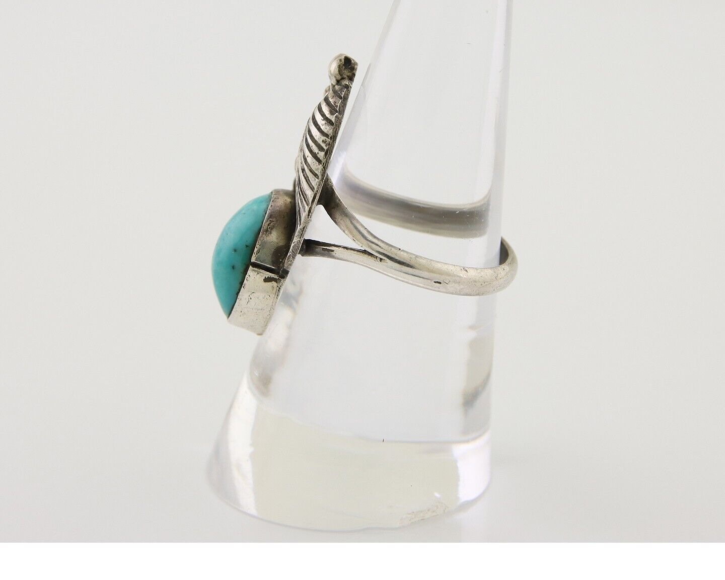 Navajo Handmade Ring 925 Silver Turquoise Signed BP C.80's