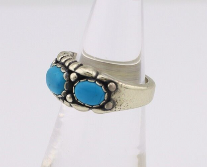 Navajo Ring 925 Silver Sleeping Beauty Turquoise Artist Signed Wheeler C.80's