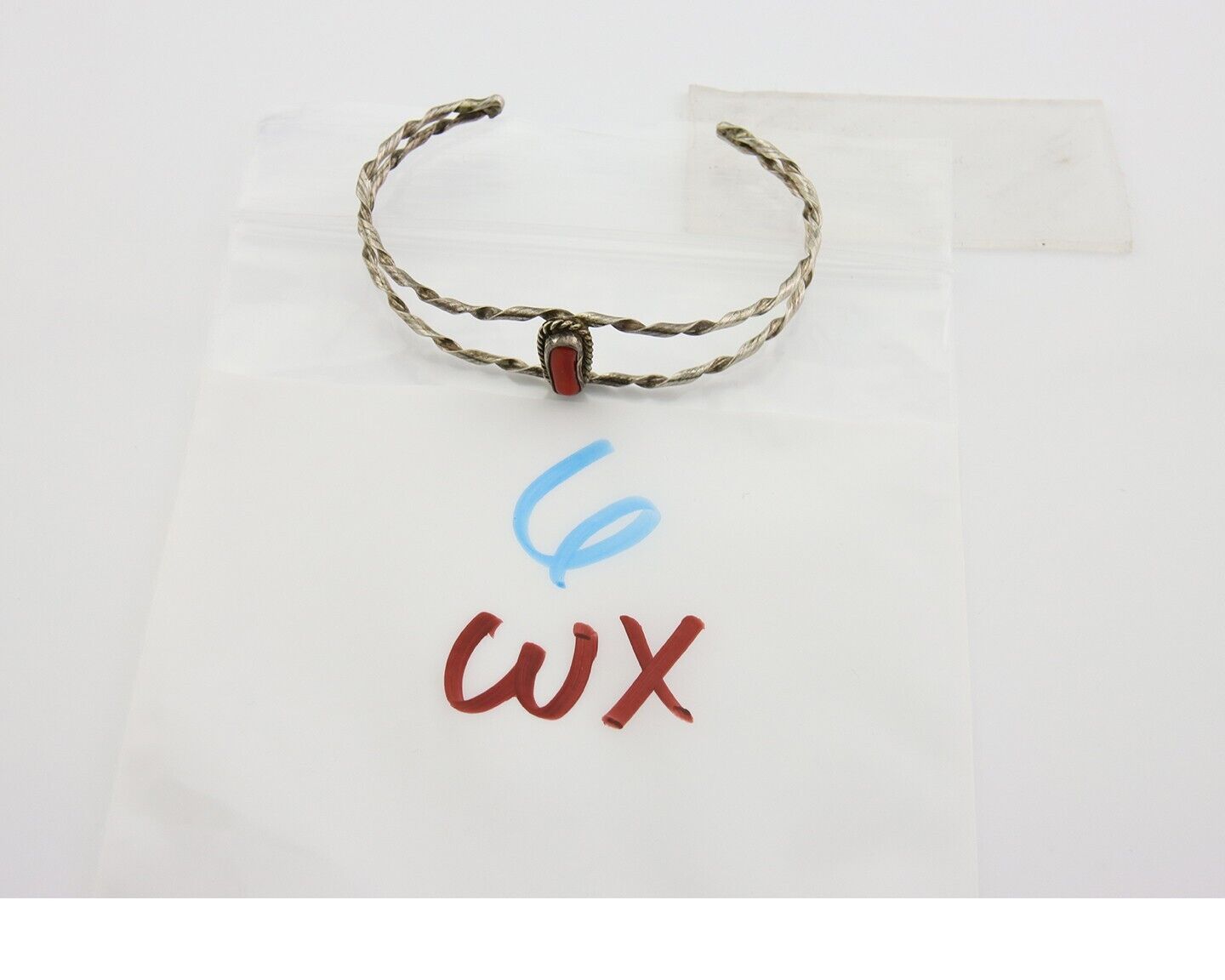 Navajo Bracelet .925 Silver Mediterranean Red Coral Cuff Native Artist C.80's