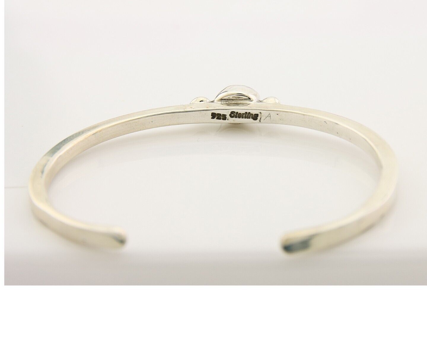 Navajo Bracelet .925 Silver Mediterranean Red Coral Cuff Native Artist C.80's