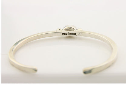 Navajo Bracelet .925 Silver Mediterranean Red Coral Cuff Native Artist C.80's