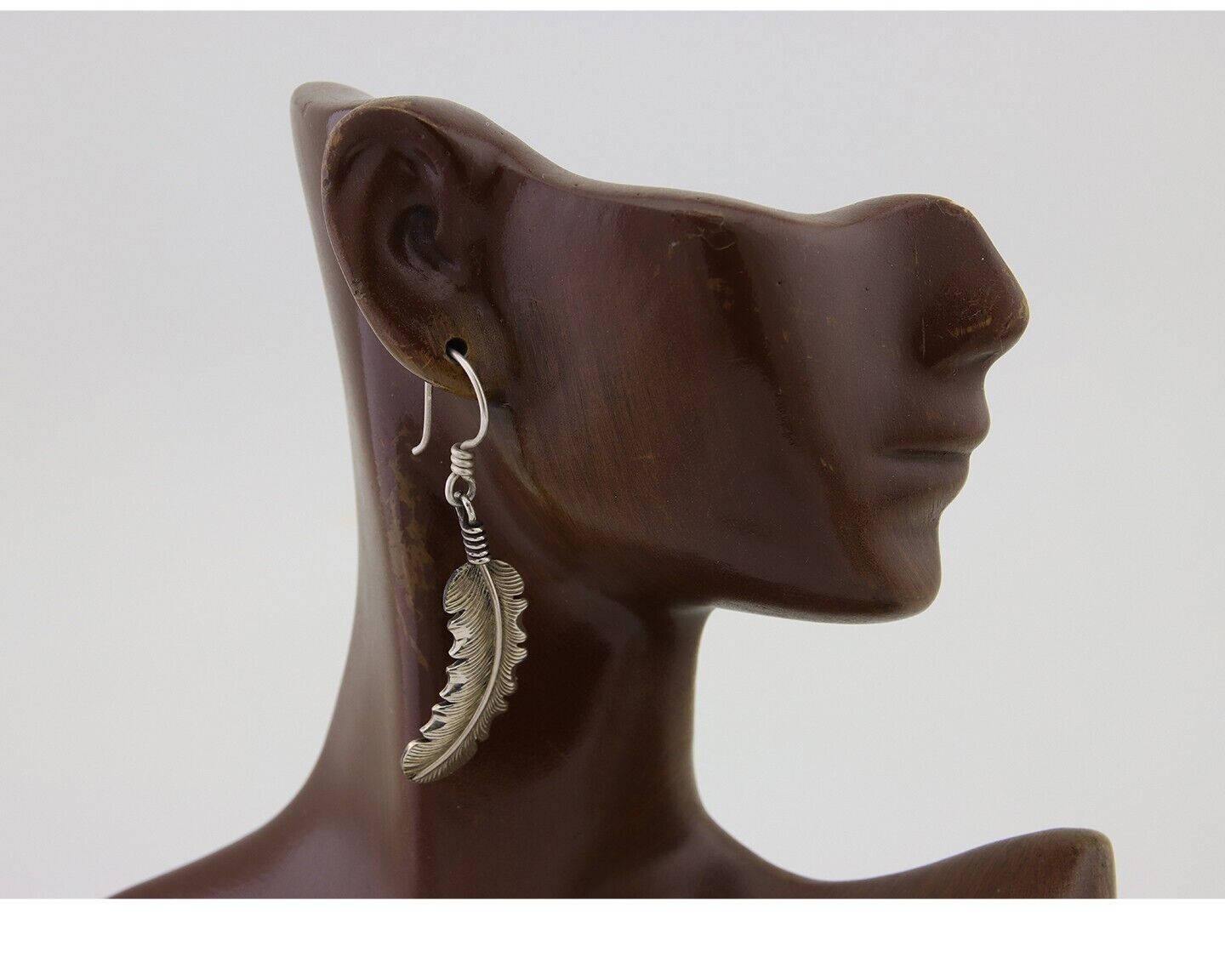 Navajo Eagle Feather Dangle Earrings 925 Silver Artist Signed D Lerma C.80's