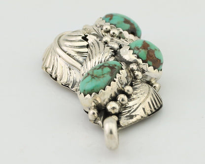 Navajo Pendant 925 Silver Natural Bisbee Turquoise Signed Tom Willeto C.80's