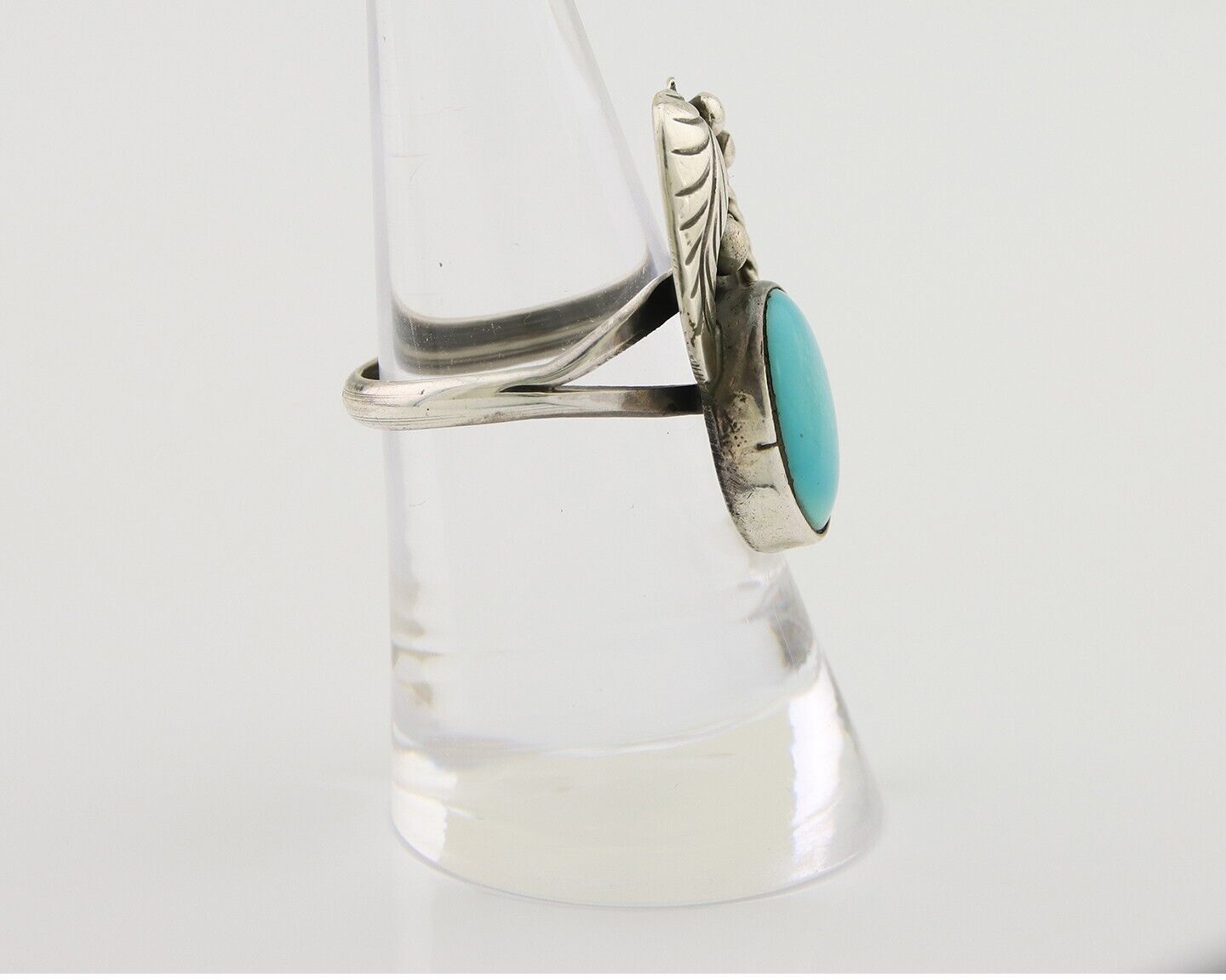 Navajo Handmade Ring 925 Silver Turquoise Signed LS C.80's