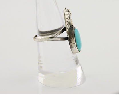 Navajo Handmade Ring 925 Silver Turquoise Signed LS C.80's