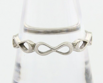 Infinity Heart Promise Ring 925 Solid Silver Size 8.25