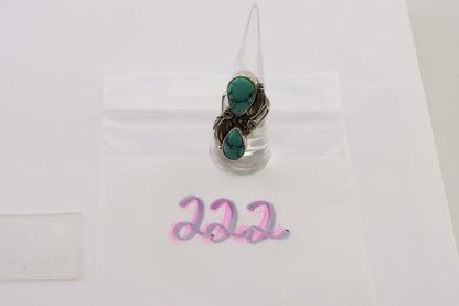 Navajo Handmade Ring 925 Silver Natural Tuquoise Artist Signed R E C.80's