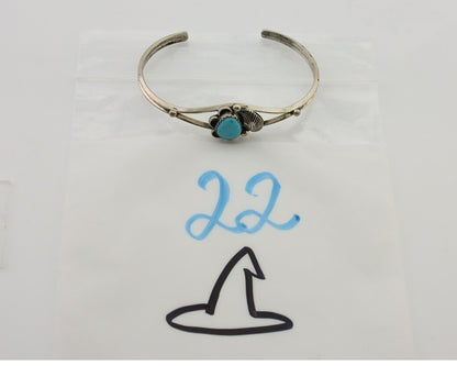 Navajo Handmade Bracelet 925 Silver Natural Blue Turquoise Native American C80's