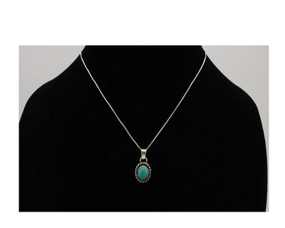 Navajo Necklace 925 Silver Natural Kingman Turquoise Native Artist C.2008